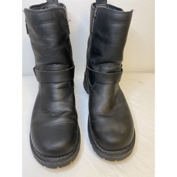 Milwaukee Black Leather Motorcycle Boots Zipper Sides size‎ 11.5D - Picture 6 of 8